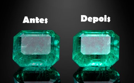 Qual é a função do balsamo canadense e óleo de cedro no tratamento de esmeralda?